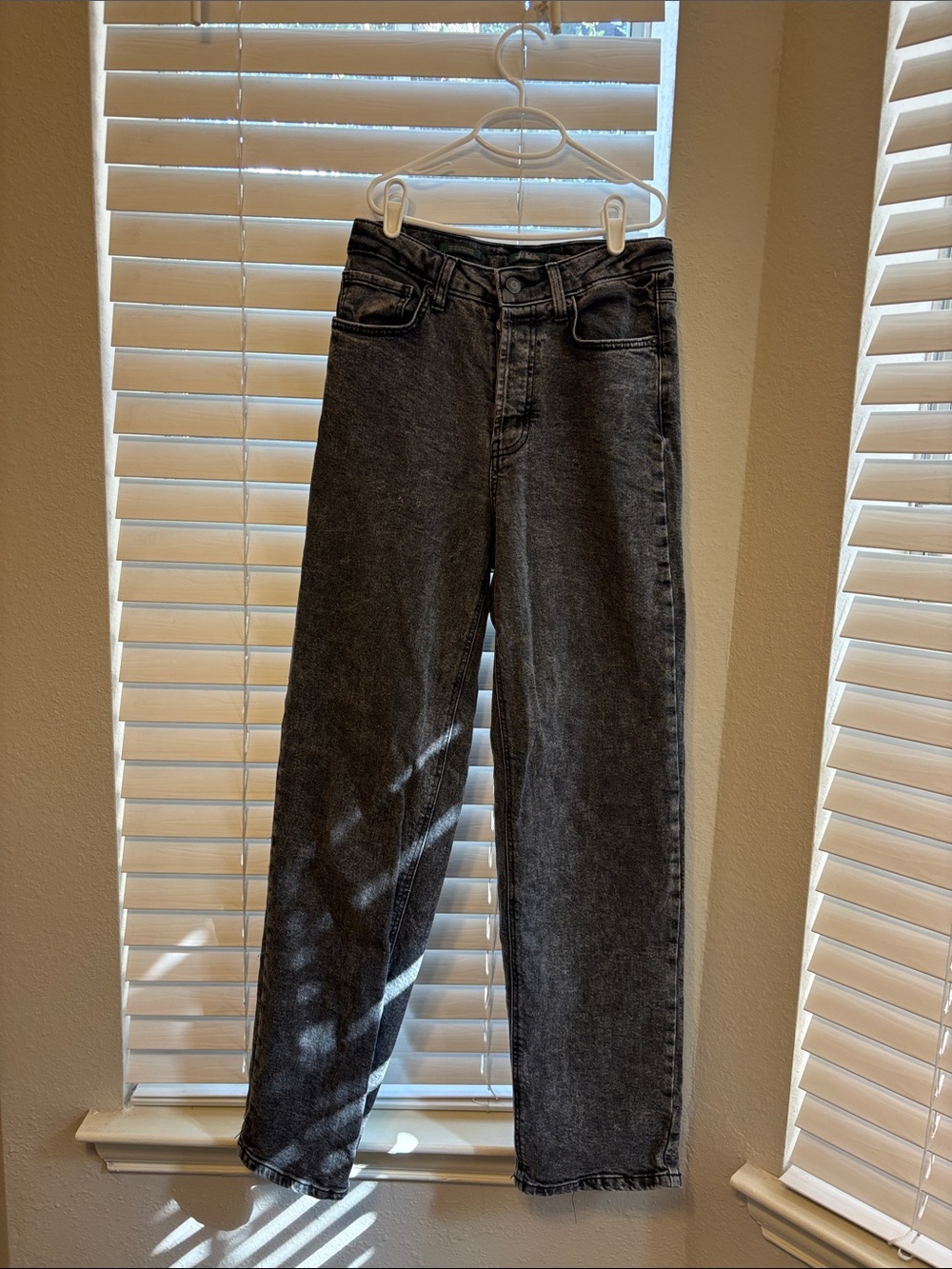 wild fable Black Washed High-Rise Straight Leg Jeans